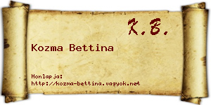 Kozma Bettina névjegykártya